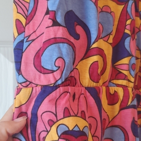 Satva Yoga Bina Surplice Cross Wrap Front Dress Swirly Tile Print Size Medium - Picture 8 of 12